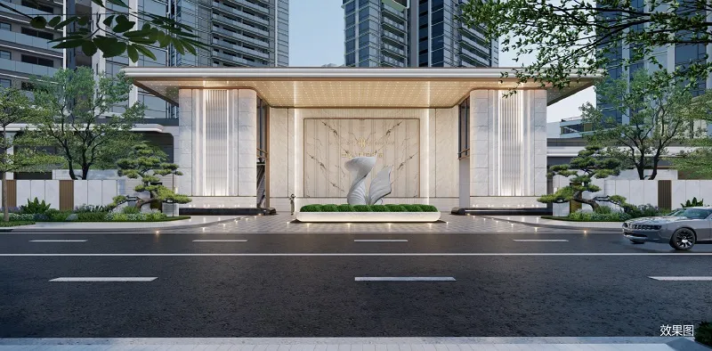 小区入户大门效果图