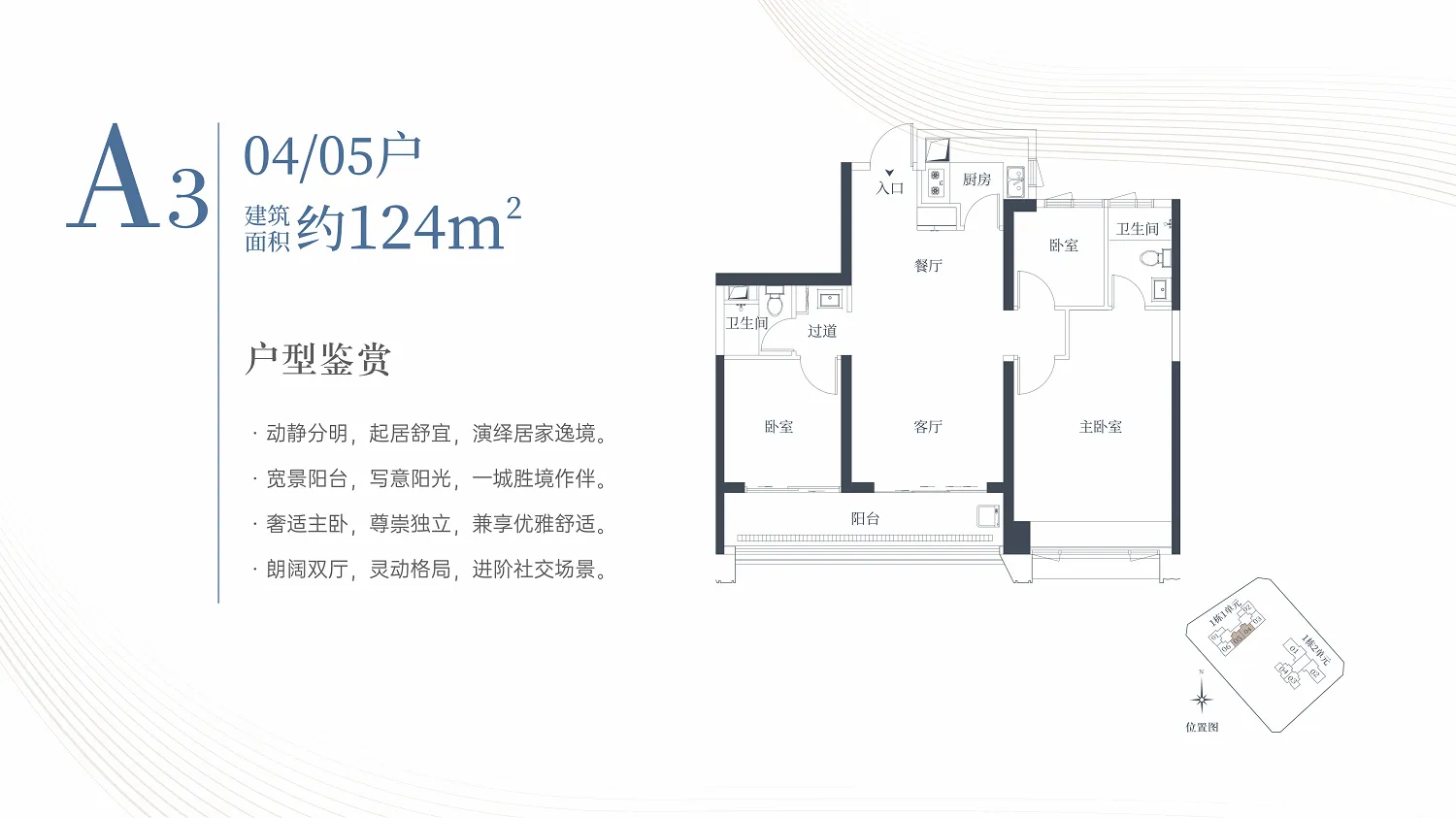 124平米3房2卫